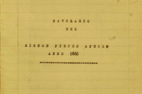 Tavolario Di Pietro Apuzzo Del 1668 