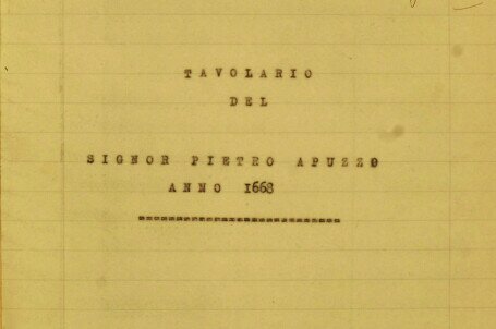 Tavolario Di Pietro Apuzzo Del 1668 